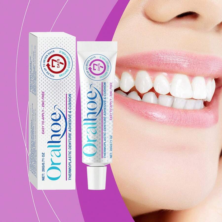 Oralhoe Denture Adhesive Thermoplastic Denture Adhesive Holds Dentures For Increased Comfort 20g - as pic as pic - View 1