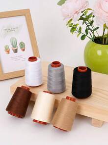 Set de 3 hilos de coser de poliéster: colores regulares mezclados para costura en el hogar, 402 carretes pequeños de hilo para máquina de coser y costura a mano (800 yardas cada uno) - Multicolor - Ver 3