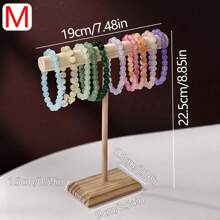 3pcs Wooden T-Shaped Jewelry Display Stand Set, Multifunctional Necklace, Bracelet, Anklet Organizer & Holder, Ideal For Wedding Accessories, Detachable Rack For Keys, Memorabilia, Hair Accessories Storage, Suitable For Counter, Vanity, Bedroom