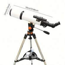 vast sky 80500 Refractor Astronomical Telescope 20X-150X Professional Grade, 80mm Aperture, F10 Focal Ratio, Multi-Coated Optical Glass, PLOSSL Eyepiece, High Definition High Magnification For Moon, Landscape And Star Gazing, Comes With Integrated Backpack - White - View 4