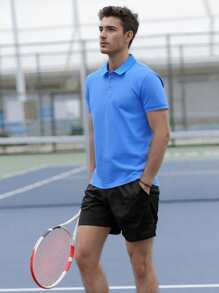 Camisa polo de golf de unicolor para hombre, camisa casual de trabajo con cuello de botones y bloques de color, regalo para novio