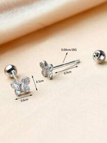 2 Pcs New Simple Stainless Steel Golden Flower Small Stud Earring For Women Girl Teen Tiny Screw Back Piercing Accessories