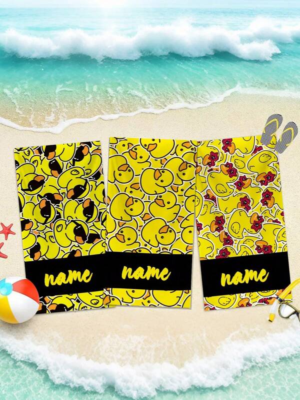Personalized Duck Beach Towel - Cute Yellow Duck Design, Quick Dry & Non-Stick Soft Microfiber, Perfect For Beach, Pool, Camping & Travel - Great Gift For Kids, Friends & Family Summer Holiday Bathroom Decor,Beach Mode On,Multi-Functional,Durable,Ornamental,Reusable,Exquisite,Stylish,High-Quality,Colorful,Modern,Custom,Personalized,Unique,Ideal Gifts For Him,Ideal Gifts For Her,Boyfriend,Dad,Girlfriend,Mom,Family,Friends,Tea Room,Home,Garden,Office,For Anniversaries,For Valentine's Day,For Mother's Day,For Birthdays,For Father's Day,For Graduation,For Weddings,For Housewarming Beach Essentials,Vacay Vibes