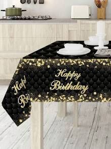 1 pieza Mantel rectangular descartable con decoración de oro fragmentado en negro y dorado para fiestas de cumpleaños 18, 30, 40, 50, 60 y 70 años. Perfecta decoración de mesa para fiestas de cumpleaños de hombres y mujeres, regalo y favor de fiesta.