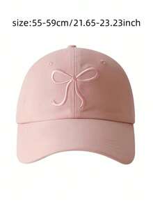 1Pc Y2K Style Bow Embroidery Baseball Cap, Adjustable Dad Hat, Cute Sweet Style Multipurpose Sun Hat Wear Cowboy Sport Baseball Cap, Vintage Embroidery Sun Block Outdoor Fashion Dad Hat Trucker Hat Women Girls - Pink - View 7