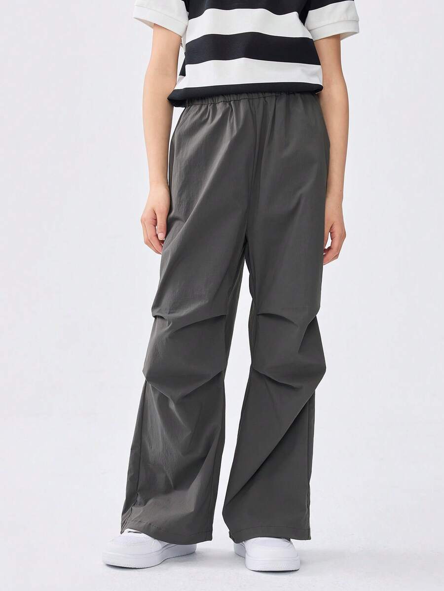 Balabala Girls' Loose Cargo Pants, Summer Trousers - Medium Gray - View 1