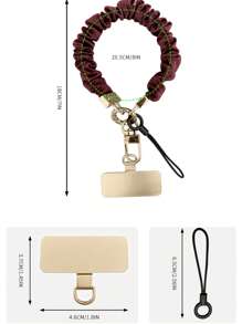 1 Set New Fashion Wristlet Phone Lanyard With Metal Card Slot, Suitable For Elegant Ladies Phone Charm Pendant, Convenient Phone Strap Chain With Metal Ring Clasp Gifts For Mother, Family, Friends, Birthday, Holiday Phone Chain