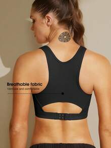 1pc Women Chest Binder Compression Top, FTM Shapewear, Adjustable Seamless Binding Vest For Large Bust - Black - View 8