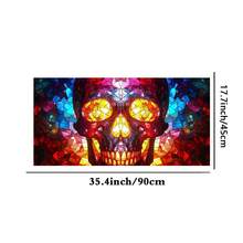 1 Rolle leicht zuschneidbare einseitig bunte Skelett Fensterfolie mit Frosteffekt, statische Haftung ohne Klebstoff, Buntglas Fensterfolie Kunst Dekoration, Fensteraufkleber, Fenstersticker