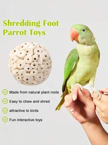 1 pieza Pelota de paja de mar para morder del loro, juguete para afilar el pico, apropiado para loros, cacatúas, guacamayos, agapornis, periquitos, canarios y otras aves pequeñas, suministros de aves inteligentes, juguete para loros, suministros para aves, pelota de enriquecimiento para la cacatúa