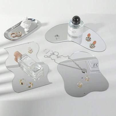 1pc Ins Acrylic Mirror Mirror Creative Reflective Tray Display Jewelry Photography Props Photography Background Decoration Ornaments