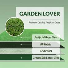 1 Roll 4mx1m Wear-Resistant, Aging-Resistant Artificial Grass Carpet, 20mm Pile Height Realistic Synthetic Fake Grass Outdoor Child And Pet Friendly Easy To Clean With Drainage Holes Astro Turf DIY Micro Landscape Home Decorations, Artificial Grass Mat Rug Patio Lawn Balcony Decoration - Green - View 7