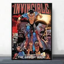 1 pièce Affiches d'art mural sans cadre, Pop Art Deco Invincible Comic War Canvas Poster, Impression d'art mural sans cadre pour la maison, le bureau, le salon, la salle de classe - Œuvre d'art d'intérieur, décoration saisonnière, idée de cadeau facultative