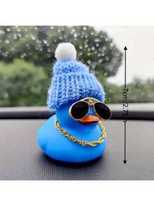 قطعة واحدة زخرفة سيارة بشكل بطة زرقاء وردية رائعة، البطة المطاطية للتزيين على لوحة أجهزة السيارة، هدية للمناسبات، إكسسوارات داخلية للسيارة