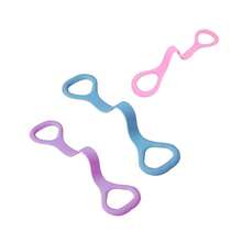 Soft Silicone Figure 8 Resistance Bands, Shoulder & Back Strengthening Elastic Yoga Strap For Men & Women, Fitness Equipment, Random Color - Multicolor - View 1