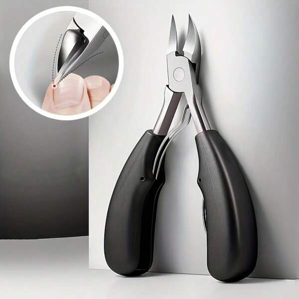1pc Black Thick Nail Trimmer For Ingrown Toenails - Ergonomic Handle, Precision Blades, Ideal For Manicure & Pedicure Care,