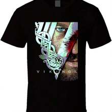 Vikings TV Series Ragnar T-Shirt TV Action Show Shirts Ragnar Lothbrok Shirt 2 - Black - View 1