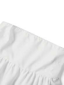 Tops de tubo de verano para mujer, sin mangas, sin tirantes, de color liso, holgados, tipo bandeau, camisas informales - Blanco - Ver 4