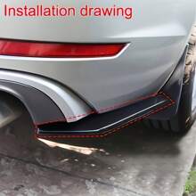 Car Rear Bumper Diffuser Splitter With Separate Spoiler & Scrape Protector, Rear Spoiler Modification