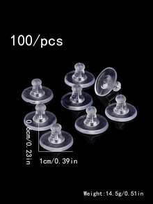 100pcs Handmade DIY Earring Accessories, Including Earring Hoops, Clear Plastic Earring Backs, Soft Earring Nuts, Silicone Earring Posts, Jewelry Making Tools - Earring Backs, Earring Backs Replacements, Ear Nuts, Earring Backs - Ear Plugs - View 7