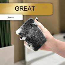 3/10 Gói Miếng Bọt Biển Vệ Sinh Gia Dụng Màu Đen - Miếng Chà Rong Biển Tự Nhiên Bền Cho Nhà Bếp, Phòng Tắm, v.v. - Tẩy Sạch Vết Bẩn & Dầu Mỡ, Lý Tưởng Cho Bát Đĩa & Bề Mặt - màu đen - Xem 6