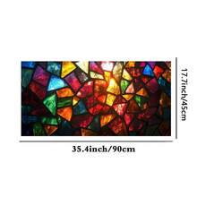 1 Stück Buntglas Fensterfolie, dekorative Fensterfolie mit abstraktem Statik-Klebeeffekt, nicht klebend, Fensterdekoration für Zuhause, Büro, Wohnzimmer, Toilette, Küche, Tür und Fenster