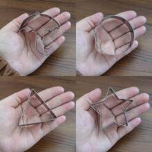 Stainless Steel Biscuit Cutting Set, Star, Umbrella, Triangle, And Round Biscuit Molds, Can Be Used To Bake Biscuit Shapes And Make Clay. - Silver - View 6