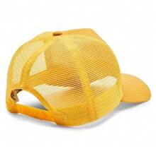 Kangol ✅ 泡泡紗網眼卡車司機帽「溫暖杏色」：紋理滌綸，網眼後面板，可調節按扣閉合，經典卡車司機風格，舒適通風。樸實休閒 - 黃色 - 查看 2