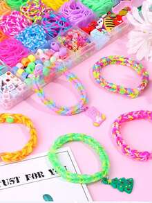 Rubber Bands Bracelet Kit Making Kit DIY 3000+ Bands Refill Set Colorful Rubber Bands Kits With Storage Container 24+ Colors Birthday For Friend Craft Kits For Friendship - Rubber Band - View 4