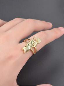 Tsnamer 1 Piece Delicate Vintage Virgin Mary Cubic Zirconia Gold Ring, 14K Gold Plated, Everyday Jewelry Gift For Women, Charm Jewelry - Ring - View 5