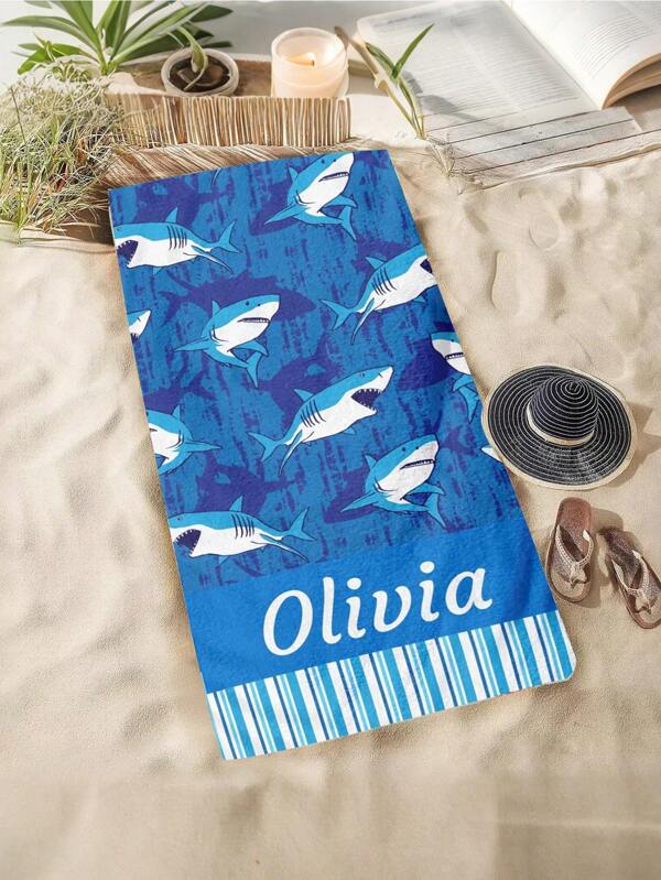 Toalla de playa personalizada con tortugas marinas y delfines de 51x71" - Texto personalizado, regalo con temática oceánica, decoración de baño ultra absorbente, artículos esenciales de verano, accesorios de viaje, artículos esenciales de playa