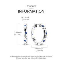 Silvery Blue  Hoop Earrings For Women Star Moon Galaxy Starry Blue  Luxury Jewelry Gifts 1Pair - Star - View 3