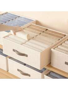 1 pieza Caja divisora de almacenamiento con 16 compartimentos para pantalones/ropa, separador de armario y cajón de armario