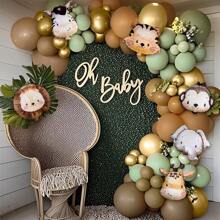127 pezzi Set di ghirlande di palloncini verdi avocado, palloncini in lamina con animali della giungla per decorazioni di feste di compleanno a tema "Wild One", decorazioni per feste estive, baby shower, addio al nubilato, feste in casa, Natale
