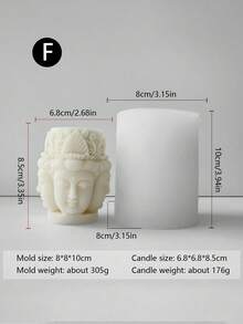 Molde de escultura tridimensional de Buddha, linda decoración de sobremesa para sala de estar, decoración de descompresión zen, Tathagata, Avalokiteshvara, Erawan Lotus Buddha, escultura de hada, velas perfumadas hechas en casa, aromaterapia de yeso, candelabro de loto - Blanco - Ver 9