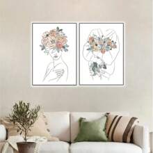 1/6PCS Optional Frame Posters Wall Arts Modern Abstract Minimalist Wall Art Posters Living Room Decor ,Wall Art With Frame