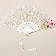 Elegant Vintage Spanish Lace Fans With Rose And Lace Design - Ideal For Women's Gatherings, Weddings And Gifts, Suitable For Halloween, Valentine's Day Summer Cooling,Beach,Travel