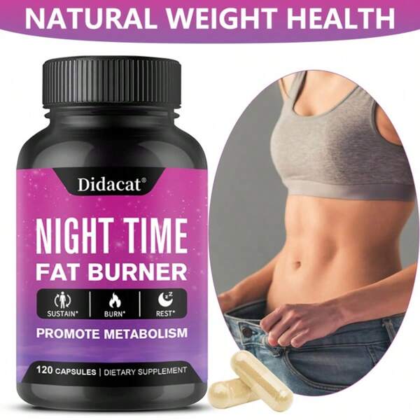 120 Capsules - With Vitamin D & Green Coffee Bean Extract, Night Time Burner Supplements