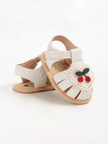 可爱的花卉刺绣婴儿学步凉鞋 - 柔软鞋底，透气防滑，适合日常穿着和度假，春夏系列 - 白色 - 查看 8