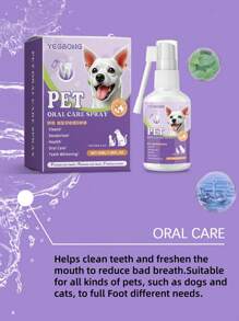 YEGBONG 50ml,Dog And Cat Tooth Cleaning Spray Pet Mouth Cleaning Breath Fresh Deodorization Odor Removal Cleaning