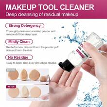 1/3支装化妆刷清洁剂，化妆海绵粉扑清洁液，专业化妆刷清洁剂，泡沫丰富，易于清洗且无残留，深层清洁刷具，赠品 - 無色 - 查看 3