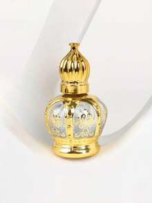 1 szt. Luksusowa złota szklana butelka z kulką - miniaturowa butelka na olejki eteryczne z pokrywką do podróży i próbek, bezzapachowa, do aromaterapii, relaksujący kosmetyk do pielęgnacji skóry, balsam podróżny