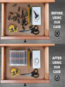 1/2pcs Transparent Battery Storage Box, Can Hold 24pcs AA Or 24pcs AAA Batteries, Back To School