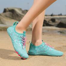 1 Pair Women Outdoor Beach/Water Park Shoes, Soft Bottom Shoes,Anti-Slip, Barefoot, Suitable For Swimming, Fitness, Yoga, Skipping