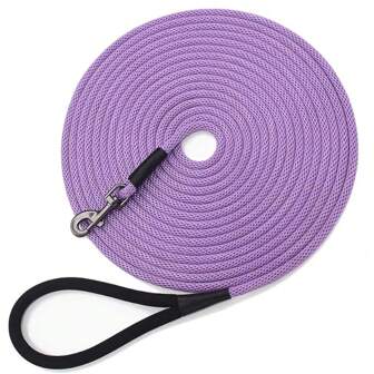 1 pièce Laisse pour chien robuste en nylon Longue laisse d'obéissance de rappel de contrôle Corde de 15 pi 30 pi 50 pi de long. Idéal pour l'entraînement, les jeux, le camping, le jardin et la baignade