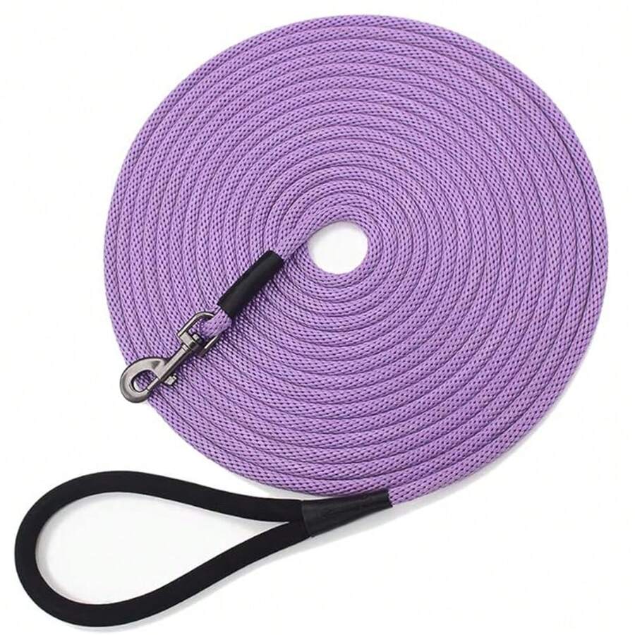 1pc Heavy Duty Dog Leash Nylon Long Lead Obedience Recall Training Check Cord Lead 15ft 30ft 50ft Long Rope Leash Great For Training Play Camping Backyard And Swimming