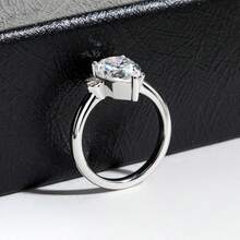 ANU JEWEL 4.0CT 8x12mm S925 银泪珠切割莫桑石戒指，适合作为结婚礼物 - 白色 - 查看 8