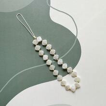 Fashionable Faux Pearl Shell Style Handmade Beaded Phone Lanyard, Minimalist & Versatile Cellphone Charm - Multicolor - View 14