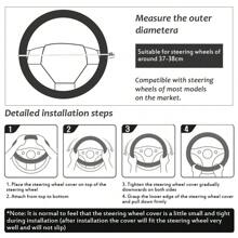 Car Steering Wheel Covers Anti Skid PU Leather Universal Steering Wheel Cover Breathable Sport Style 37-38cm Car Accessories For Women Men