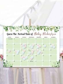Calcomanías de osos para fiesta, letrero del calendario de la fecha de parto para mamá futura de niño o niña, decoración y accesorios de fiesta de género y fiesta de bienvenida del bebé